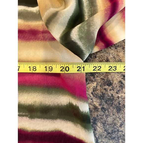 Chicos Multicolor Stripe Button Front Tie Front Shirt Medium / Chicos Size 1 - Picture 5 of 6